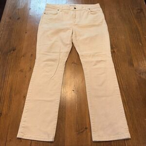 Tecovas Jeans Women's 31 White High Rise Straight Pants Cream Denim 29"